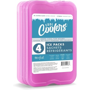 image:imageCool Coolers by Fit amp Fresh 4 Pack XL Slim Ice Packs Quick Freeze Space Saving Reusable Ice Packs for Lunch Boxes or CoolersPurple 4 Pack