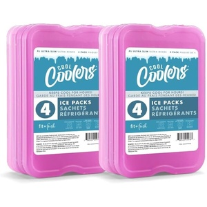 image:imageCool Coolers by Fit amp Fresh 4 Pack XL Slim Ice Packs Quick Freeze Space Saving Reusable Ice Packs for Lunch Boxes or CoolersPurple 8 Pack