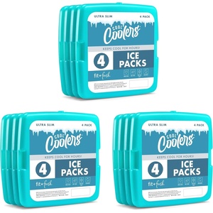 image:imageCool Coolers by Fit amp Fresh Slim Ice Packs Quick Freeze Reusable Ice Packs for Lunch Boxes amp Coolers LongLasting Space Saving Lunch Ice Packs Blue 4PkGreen 12 Pack