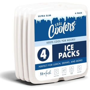 image:imageCool Coolers by Fit amp Fresh Slim Ice Packs Quick Freeze Reusable Ice Packs for Lunch Boxes amp Coolers LongLasting Space Saving Lunch Ice Packs Blue 4PkIvory 4 Pack