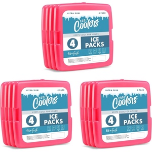 image:imageCool Coolers by Fit amp Fresh Slim Ice Packs Quick Freeze Reusable Ice Packs for Lunch Boxes amp Coolers LongLasting Space Saving Lunch Ice Packs Blue 4PkPink 12 PK