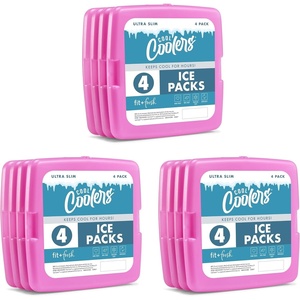 image:imageCool Coolers by Fit amp Fresh Slim Ice Packs Quick Freeze Reusable Ice Packs for Lunch Boxes amp Coolers LongLasting Space Saving Lunch Ice Packs Blue 4PkPurple 12 PK