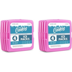 image:imageCool Coolers by Fit amp Fresh Slim Ice Packs Quick Freeze Reusable Ice Packs for Lunch Boxes amp Coolers LongLasting Space Saving Lunch Ice Packs Blue 4PkPurple 8 Pack
