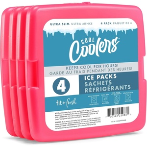 image:imageCool Coolers by Fit amp Fresh Slim Ice Packs Quick Freeze Reusable Ice Packs for Lunch Boxes amp Coolers LongLasting Space Saving Lunch Ice Packs Blue 4PkPink