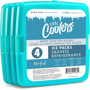 image:imageCool Coolers by Fit amp Fresh Slim Ice Packs Quick Freeze Reusable Ice Packs for Lunch Boxes amp Coolers LongLasting Space Saving Lunch Ice Packs Blue 4PkGreen