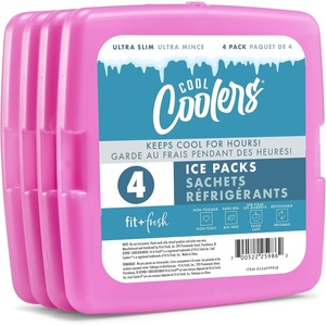 image:imageCool Coolers by Fit amp Fresh Slim Ice Packs Quick Freeze Reusable Ice Packs for Lunch Boxes amp Coolers LongLasting Space Saving Lunch Ice Packs Blue 4PkPurple 4 Pack