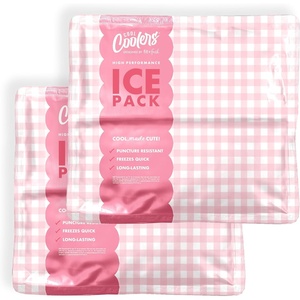 image:imageCool Coolers by Fit amp Fresh XL High Performance Cooler Ice Packs 2pk  Puncture Resistant NonToxic Quick Freeze LongLasting Chill Lunch Box Ice Packs XL Freezer Pack Flexible Gel Ice PacksPink Gingham 2 Pack