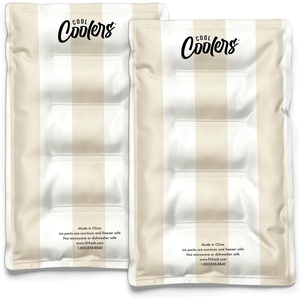 image:imageCool Coolers by Fit amp Fresh XL Soft Ice Packs for Coolers amp Lunch Bags 2pk  LongLasting Large Reusable Freezer Packs BPAFree Flexible Lunch Box Ice Packs for Work School Breastmilk amp BeachIvory Stripe