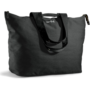 image:imageFit amp Fresh All The Things XL Beach Bag for Women Oversized Travel Tote  Zip Closure 3 Interior Pockets 1 Large Zip Pocket Dual Carry Handles Canvas Weekender  Pool College Laundry GroceriesBlack