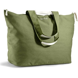 image:imageFit amp Fresh All The Things XL Beach Bag for Women Oversized Travel Tote  Zip Closure 3 Interior Pockets 1 Large Zip Pocket Dual Carry Handles Canvas Weekender  Pool College Laundry GroceriesOlive
