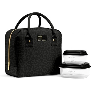 image:imageFit amp Fresh Bloomington Lunch Bag for Women  Insulated Large Lunch Box for Work with Containers LeakResistant StainResistant Zipper Closure Rowing Stripe BlueBlack Feline Fine