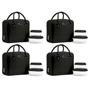 image:imageFit amp Fresh Bloomington Lunch Bag for Women  Insulated Large Lunch Box for Work with Containers LeakResistant StainResistant Zipper Closure Rowing Stripe BlueBlack