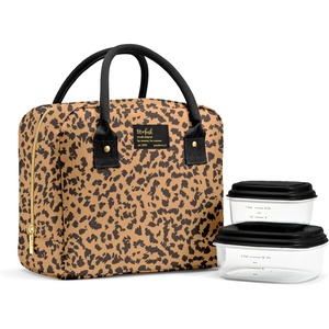 image:imageFit amp Fresh Bloomington Lunch Bag for Women  Insulated Large Lunch Box for Work with Containers LeakResistant StainResistant Zipper Closure Rowing Stripe BlueCheetah