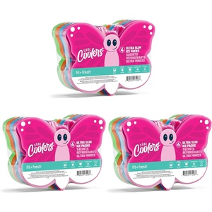 image:imageFit amp Fresh Cool Coolers Reusable Kids Lunch Box Ice Packs 4pk  Shaped Character Ice Packs for Kids Slim Design for Lunch Bags amp Coolers Quick Freeze BPAFree Pink BowsButterfly 12 pack