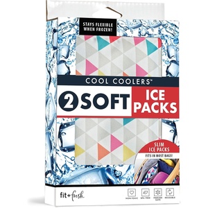 image:imageFit amp Fresh Cool Coolers Soft Ice Packs for Lunch Bags amp Coolers 2pk  LongLasting Reusable Ice Packs Flexible BPAFree Freezer Packs for Lunch Boxes Work School Breastmilk amp TravelMulticolored 2 Pack