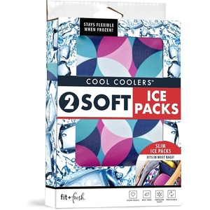 image:imageFit amp Fresh Cool Coolers Soft Ice Packs for Lunch Bags amp Coolers 2pk  LongLasting Reusable Ice Packs Flexible BPAFree Freezer Packs for Lunch Boxes Work School Breastmilk amp TravelBerry Geo and Navy