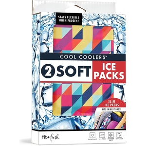 image:imageFit amp Fresh Cool Coolers Soft Ice Packs for Lunch Bags amp Coolers 2pk  LongLasting Reusable Ice Packs Flexible BPAFree Freezer Packs for Lunch Boxes Work School Breastmilk amp TravelPrism  Cobalt 2 Pack