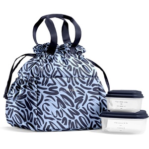 image:imageFit amp Fresh Cromwell Cinch Insulated Lunch Bag for Women wContainers  Durable Lunch Box for Women Meal Prep Lunch Tote For Nurses Teachers School Work LeakResistant Large CapacityNavy Brush Strokes