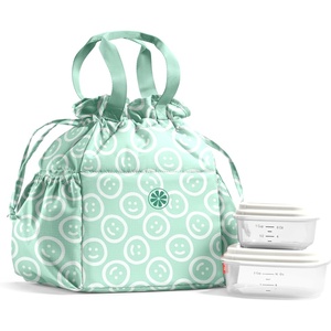 image:imageFit amp Fresh Cromwell Cinch Insulated Lunch Bag for Women wContainers  Durable Lunch Box for Women Meal Prep Lunch Tote For Nurses Teachers School Work LeakResistant Large CapacityMint Smiles