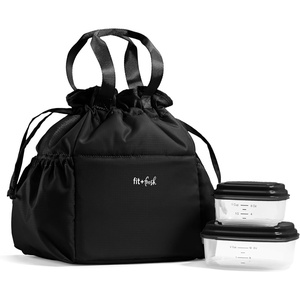 image:imageFit amp Fresh Cromwell Cinch Insulated Lunch Bag for Women wContainers  Durable Lunch Box for Women Meal Prep Lunch Tote For Nurses Teachers School Work LeakResistant Large CapacityBlack