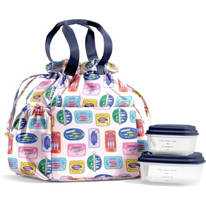 image:imageFit amp Fresh Cromwell Cinch Insulated Lunch Bag for Women wContainers  Durable Lunch Box for Women Meal Prep Lunch Tote For Nurses Teachers School Work LeakResistant Large CapacityAssorted Sardine Cans