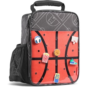 image:imageFit amp Fresh Customizable Kids Lunch Box for Girls  6 Cute Charms Included  Bottle Pocket BPAFree EasytoClean LeakResistant  Insulated Kids Lunch Bag School Compatible w Shoe CharmsMidnight Hoops