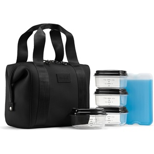image:imageFit amp Fresh Remi Neoprene Lunch Bag for Women wIce Pack amp Containers  Machine Washable Lunch Box For Women Self Insulating Durable Neoprene Large Capacity For Nurses Teachers School WorkBlack