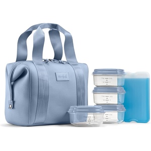 image:imageFit amp Fresh Remi Neoprene Lunch Bag for Women wIce Pack amp Containers  Machine Washable Lunch Box For Women Self Insulating Durable Neoprene Large Capacity For Nurses Teachers School WorkBlue