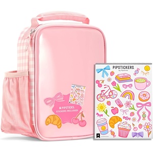 image:imageFit amp Fresh x Pipsticks Insulated Kids Lunch Bag wIncluded Sticker Sheet  Bottle Pocket Easy Carry Handle BPAFree EasytoClean LeakResistant Kids Lunch Bag School Toddler Lunch BoxPink Gingham