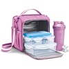 image:imageFit amp Fresh BREE Meal Prep Lunch Box With Containers Ice Pack and Shaker Bottle For Men and Women 6pc Meal Prep Kit Lunch Bag With Containers Included MauveMauve