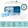 image:imageFit amp Fresh Bento Box Adult and Kids Lunch Box Container Includes 2 Slim Clipin Ice Packs Reusable LeakResistant amp Stackable Lunch Container for AdultsBento Lunch Box  Navy Pack of 4