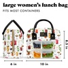 image:imageFit amp Fresh Bloomington Lunch Bag for Women  Insulated Large Lunch Box for Work with Containers LeakResistant StainResistant Zipper Closure All Smiles Bubble GumMixology