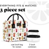 image:imageFit amp Fresh Bloomington Lunch Bag for Women  Insulated Large Lunch Box for Work with Containers LeakResistant StainResistant Zipper Closure All Smiles Bubble GumMixology