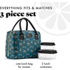 image:imageFit amp Fresh Bloomington Lunch Bag for Women  Insulated Large Lunch Box for Work with Containers LeakResistant StainResistant Zipper Closure All Smiles Bubble GumTeal Cheetah