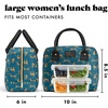 image:imageFit amp Fresh Bloomington Lunch Bag for Women  Insulated Large Lunch Box for Work with Containers LeakResistant StainResistant Zipper Closure All Smiles Bubble GumTeal Cheetah