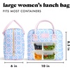 image:imageFit amp Fresh Bloomington Lunch Bag for Women  Insulated Large Lunch Box for Work with Containers LeakResistant StainResistant Zipper Closure All Smiles Bubble GumBubble Gum
