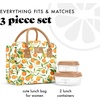 image:imageFit amp Fresh Bloomington Lunch Bag for Women  Insulated Large Lunch Box for Work with Containers LeakResistant StainResistant Zipper Closure All Smiles Bubble GumOrange Blossoms