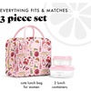 image:imageFit amp Fresh Bloomington Lunch Bag for Women  Insulated Large Lunch Box for Work with Containers LeakResistant StainResistant Zipper Closure StrawberryPink Pasta Dinner