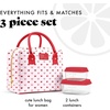 image:imageFit amp Fresh Bloomington Lunch Bag for Women  Insulated Large Lunch Box for Work with Containers LeakResistant StainResistant Zipper Closure StrawberryHeart Print