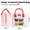 image:imageFit amp Fresh Bloomington Lunch Bag for Women  Insulated Large Lunch Box for Work with Containers LeakResistant StainResistant Zipper Closure StrawberryHeart Print