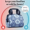 image:imageFit amp Fresh Charlotte Adult Insulated Lunch Bag with Carry Handles Navy Medallion BloomNavy Medallion Bloom