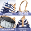 image:imageFit amp Fresh Copley Insulated Lunch Bag for Women wContainers  Large Capacity Lunch Box for Women with Bottle Pockets Meal Prep Lunch Tote For Nurses Work Lunch Tote for TeachersNavy Stripe