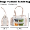 image:imageFit amp Fresh Copley Insulated Lunch Bag for Women wContainers  Large Capacity Lunch Box for Women with Bottle Pockets Meal Prep Lunch Tote For Nurses Work Lunch Tote for TeachersIvory Feline Fine