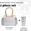 image:imageFit amp Fresh Copley Insulated Lunch Bag for Women wContainers  Large Capacity Lunch Box for Women with Bottle Pockets Meal Prep Lunch Tote For Nurses Work Lunch Tote for TeachersGray Stripes