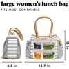 image:imageFit amp Fresh Copley Insulated Lunch Bag for Women wContainers  Large Capacity Lunch Box for Women with Bottle Pockets Meal Prep Lunch Tote For Nurses Work Lunch Tote for TeachersGray Stripes
