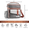 image:imageFit amp Fresh Foundry Extra Large Insulated Lunch Box for Men amp Women Large Lunch Bag for Meal Prep Double Decker Adult Lunch Box for Men with Containers Adjustable Strap Dual Compartment SteelSteel Gray
