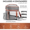 image:imageFit amp Fresh Foundry Extra Large Insulated Lunch Box for Men amp Women Large Lunch Bag for Meal Prep Double Decker Adult Lunch Box for Men with Containers Adjustable Strap Dual Compartment SteelSteel Gray
