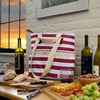image:imageFit amp Fresh Foundry Wine Carrier Bag amp Soft Cooler Bag Insulated Leak Proof Large Soft Sided Cooler Bag 6 Bottle Wine Bag With Removable Divider For Beach Picnics and Travel CamoMerlot Stripe