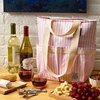 image:imageFit amp Fresh Foundry Wine Carrier Bag amp Soft Cooler Bag Insulated Leak Proof Large Soft Sided Cooler Bag 6 Bottle Wine Bag With Removable Divider For Beach Picnics and Travel CamoBlush Vineyard Stripe