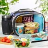 image:imageFit amp Fresh Josie Adult Insulated Lunch Bag with Side Pouch amp Carry Strap Complete Lunch Kit Includes Reusable XL Ice Pack Plum CamoBlue Watercolor